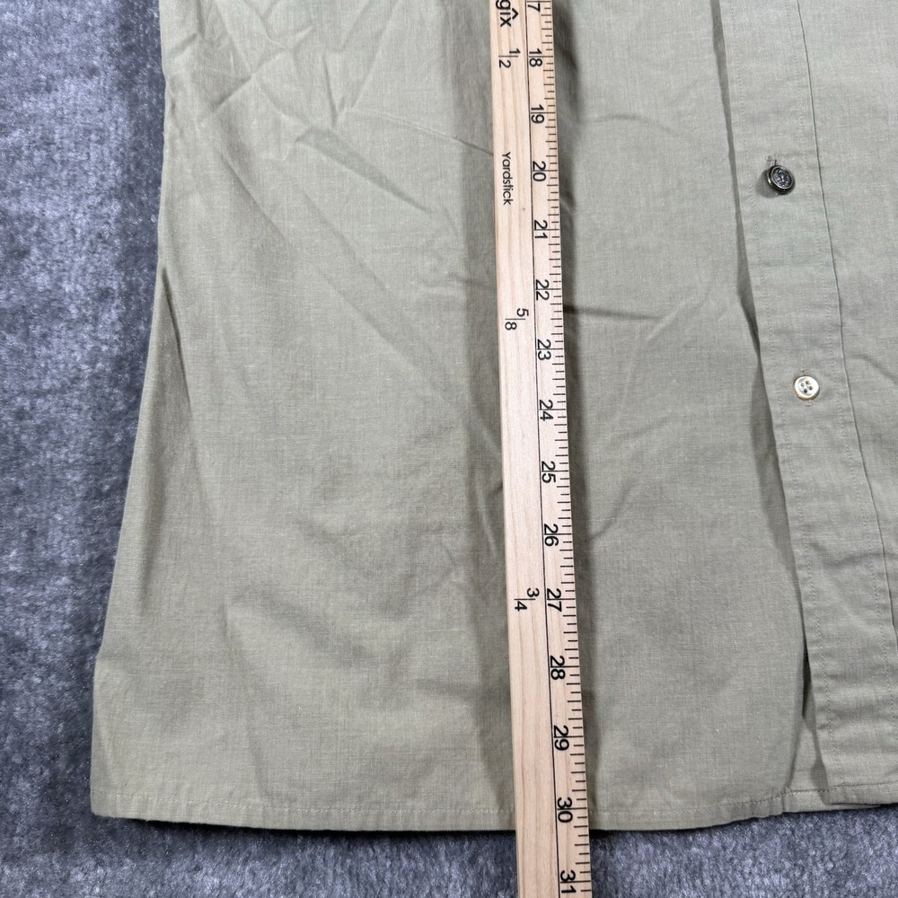 Vintage Italian Military Shirt Men's 16.5 Beige Short Sleeve Button Up Induyco - Picture 6 of 6